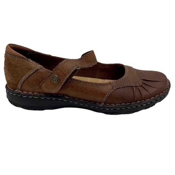 Earth Spirit Brown Leather Mary Jane Flats Shoes Women 9 Academia Boho School - Picture 1 of 14
